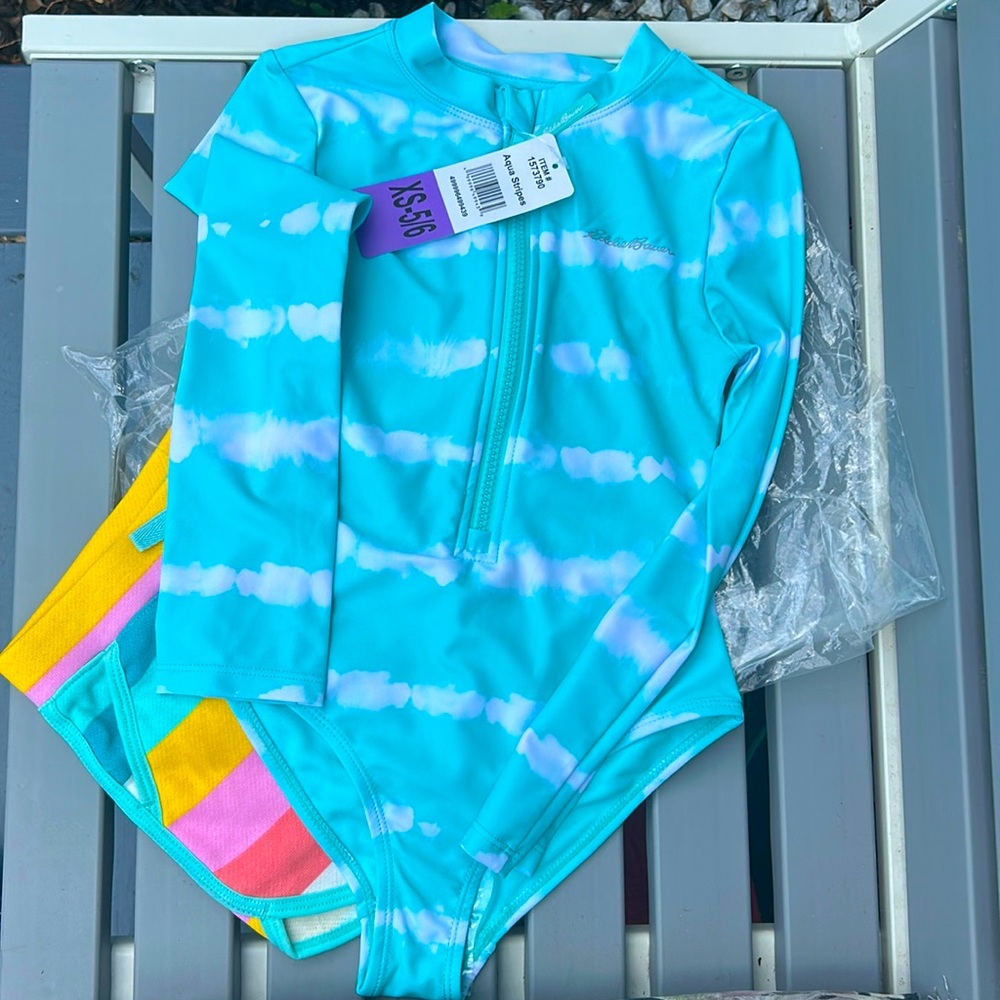 Eddie Bauer Girl’s Long Sleeve Swim Set